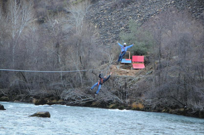 Munzur Vadisinde zipline heyecanı