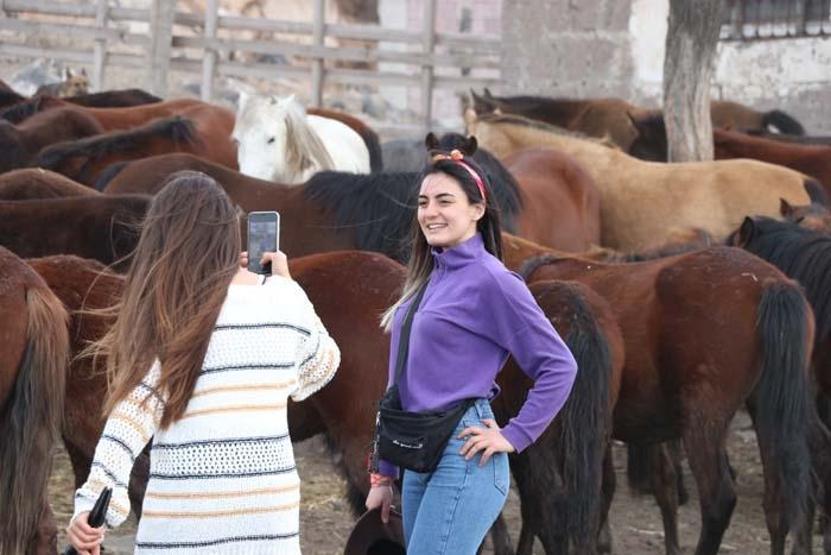 Fotoğraf tutkunlarının yeni gözdesi; Yılkı atlarıyla ünlü Hürmetçi Sazlığı