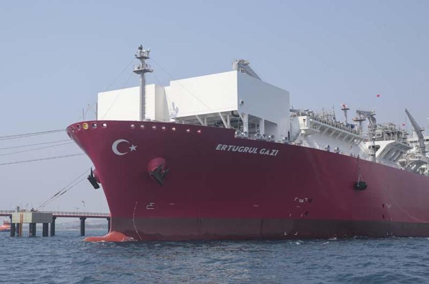 Türkiyenin ilk doğal gaz depolama gemisi Ertuğrul Gazi hizmete girdi