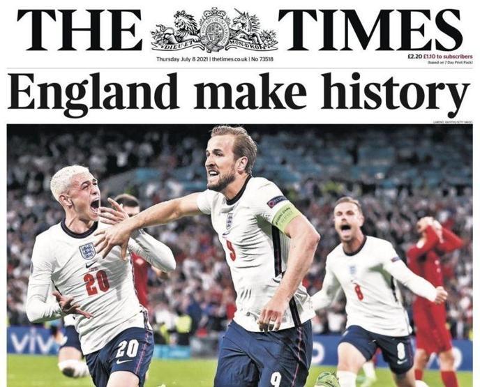 EURO 2020 başarısı İngilterede manşetlerde