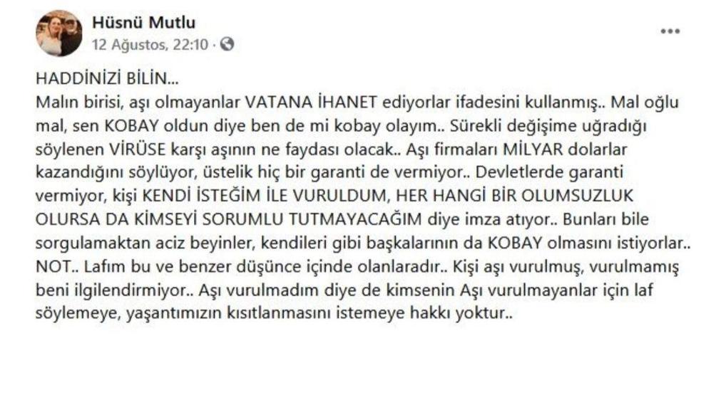 Aşı yaptıranlara hakaret etmişti Korona nedeniyle hayatını kaybetti