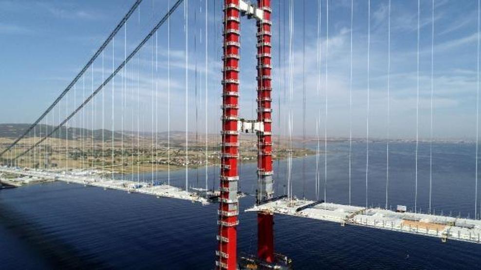 1915 Çanakkale Köprüsü yolu için 6 tabliye montajı kaldı