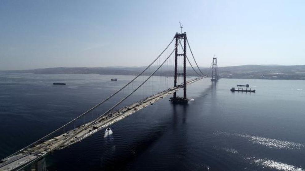1915 Çanakkale Köprüsü yolu için 6 tabliye montajı kaldı