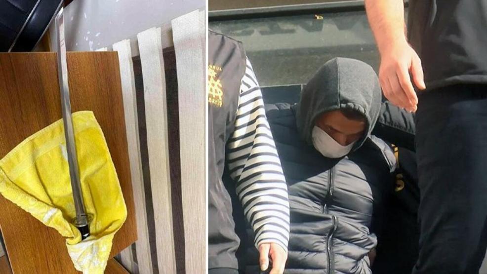 Samuray kılıçlı saldırganın dehşet koleksiyonu