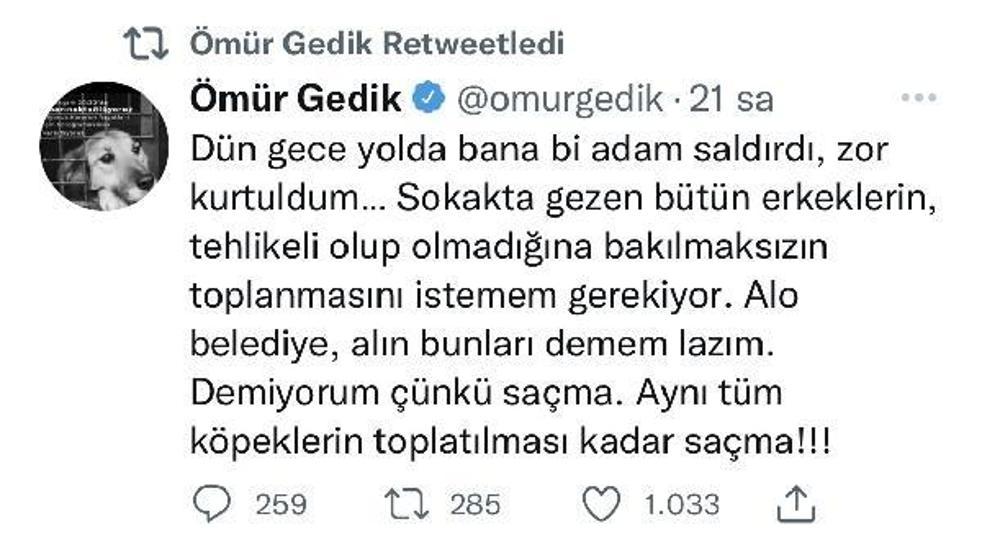 Geçmiş olsun mesajları yağan Ömür Gedik saldırıya uğradım tweetini açıkladı