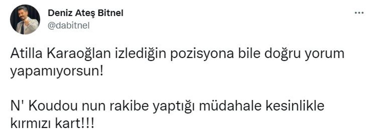 Tümer Metin'den hakem Attila Karaoğlan'a tepki: Pes!