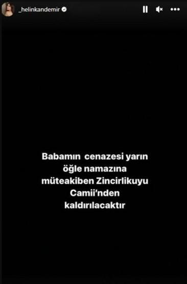 Helin Kandemirin babası hayatını kaybetti