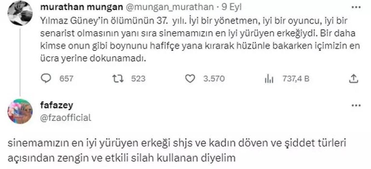 Yılmaz Güney tartışması Farah Zeynep Abdullahtan hakim göndermesi