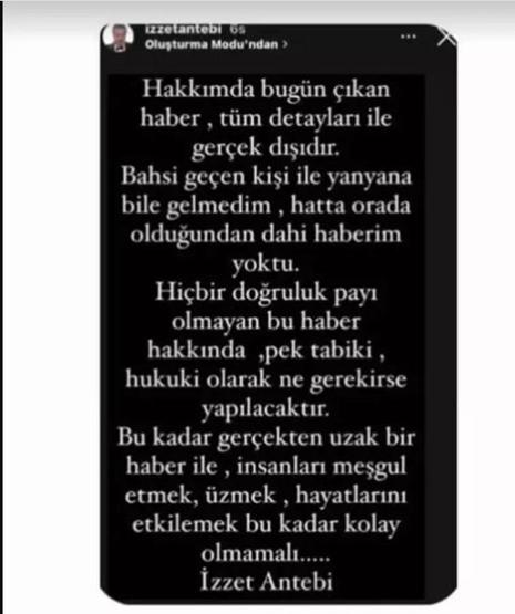 İzzet Antebi'den aşk iddialarına cevap