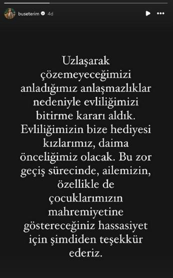 10 yıllık evlilikleri bitiyor Buse Terimden flaş boşanma açıklaması