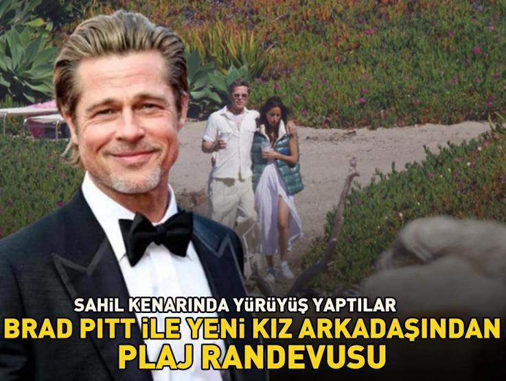 Romantik anlar Brad Pitt kolunu yeni sevgilisinin omzuna attı, sosyal medya yıkıldı