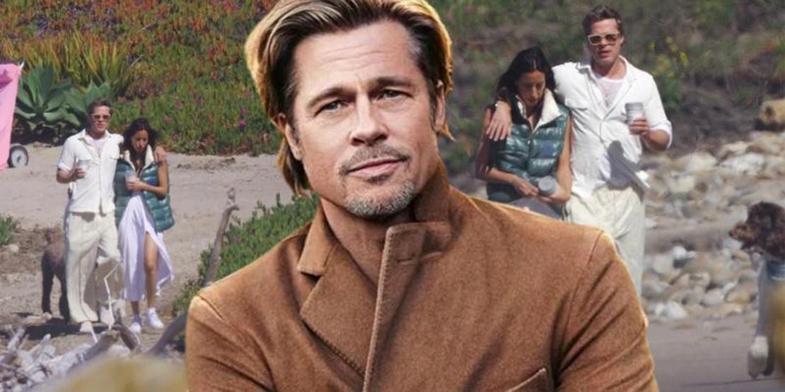 Romantik anlar Brad Pitt kolunu yeni sevgilisinin omzuna attı, sosyal medya yıkıldı