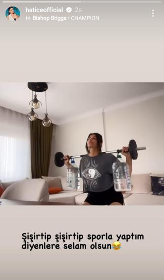 Şarkıcı Haticeden çok konuşulacak squat paylaşımı: Şişirtip şişirtip ‘sporla yaptım’ diyenlere selam olsun