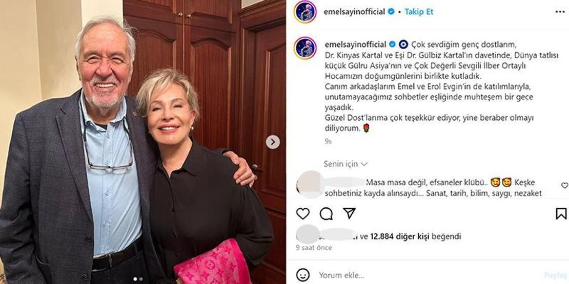 Beğeni butonu çöktü Emel Sayın, İlber Ortaylının doğum gününü kutladı ‘Masa masa değil, efsaneler kulübü’