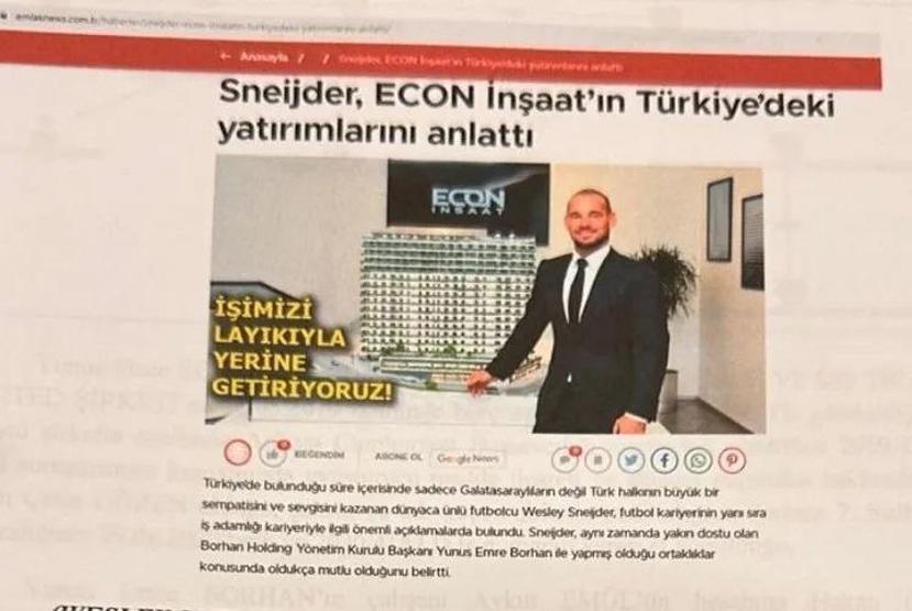Comancheronun kara para aklama faaliyetleri araştırıldı Arkasından Wesley Sneijder çıktı...