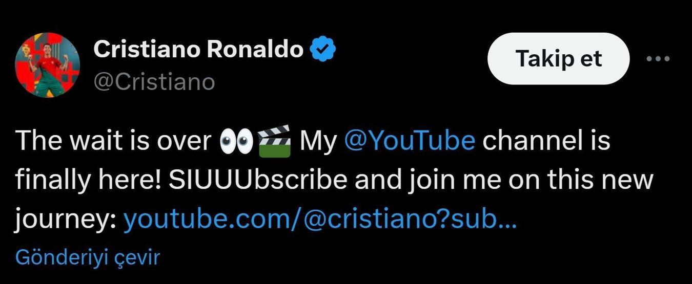 Net serveti 600 milyon dolar civarında Al Nassrın yıldızı Ronaldodan YouTube hamlesi