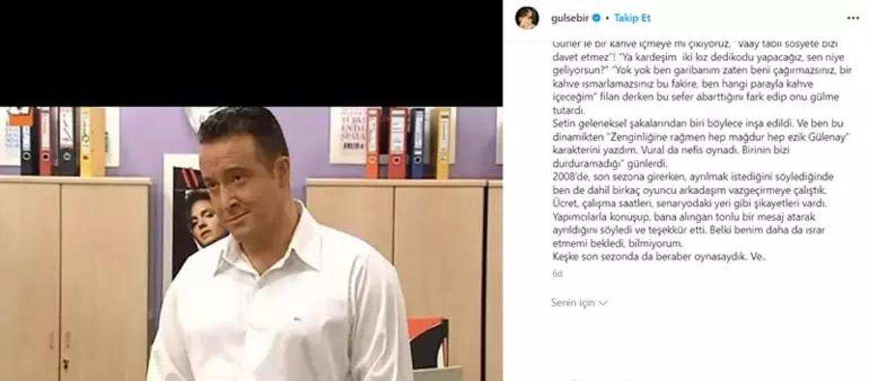 Gülse Birselden Vural Çelike veda mesajı Önce paylaştı sonra sildi... İşte o yazı