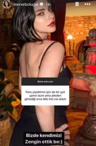 Merve Boluğurdan takipçisine olay yaratacak yanıt Para yerdim