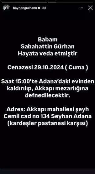 Popstar Bayhan, babası Sabahattin Gürhanı son yolculuğuna uğurladı AYAKTA DURMAKTA GÜÇLÜK ÇEKTİ