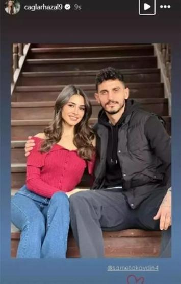 Hazal Çağlar ile Samet Akaydından ilk paylaşım