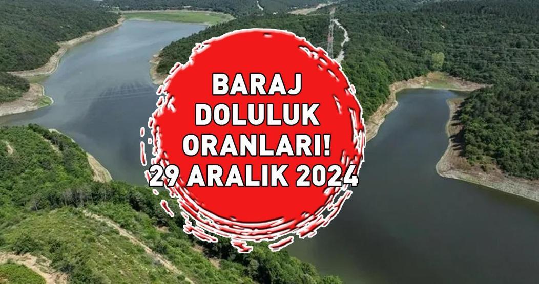 BARAJ DOLULUK ORANI 29 ARALIK 2024 | İSKİ İstanbulda güncel baraj doluluk oranı yüzde kaç