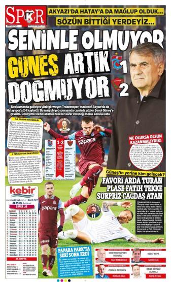 Trabzonspor evindeki mağlubiyete üzülüyor Yerel basın, Şenol Güneşe tepki gösterdi...