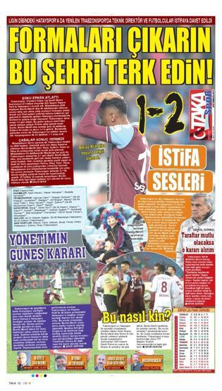 Trabzonspor evindeki mağlubiyete üzülüyor Yerel basın, Şenol Güneşe tepki gösterdi...