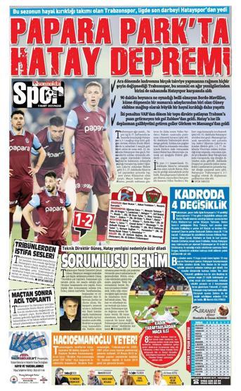 Trabzonspor evindeki mağlubiyete üzülüyor Yerel basın, Şenol Güneşe tepki gösterdi...