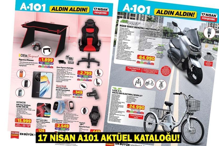 17 NİSAN A101 KATALOĞU: Oyuncu koltuğu, elektrikli bisiklet, gölgelikli salıncak bu perşembe A101e geliyor