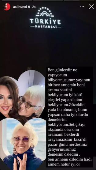 Annesi yoğun bakıma kaldırılmıştı Aslı Hünelden duygusal paylaşım: Hadi annem ne olur iyi ol