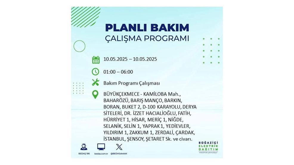 10 MAYIS İSTANBUL ELEKTRİK KESİNTİSİ: İstanbulda Elektrikler Ne Zaman Gelecek BEDAŞ AYEDAŞ 10 Mayıs Elektrik Kesintisi Açıklaması