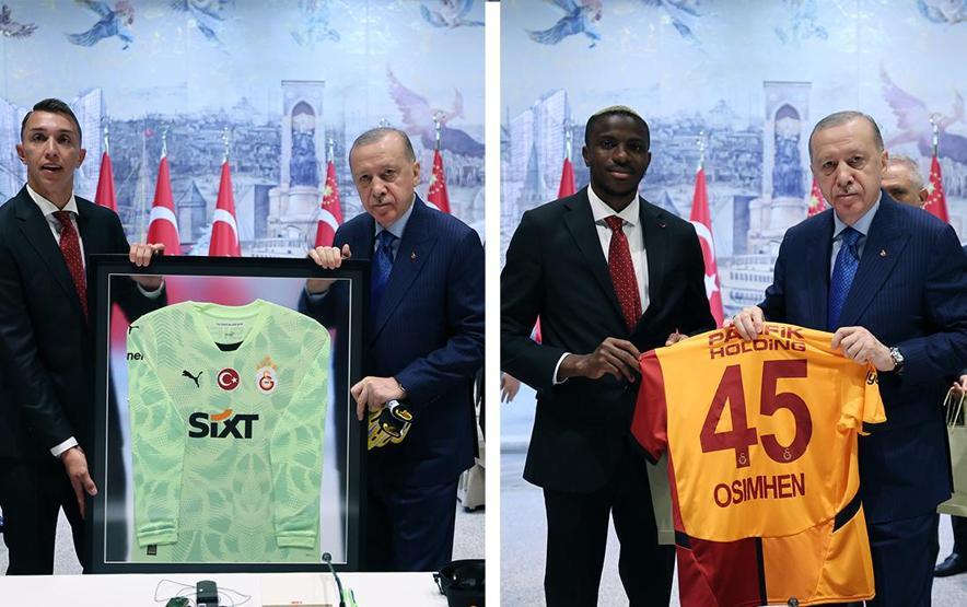 Cumhurbaşkanı Erdoğan, Süper Lig şampiyonu Galatasarayı kabul etti
