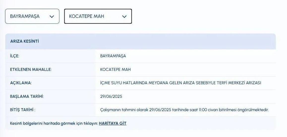 3 İLÇEDE BÜYÜK SU KESİNTİSİ: İstanbulda Sular Ne Zaman Gelecek Bayrampaşa, Fatih, Güngören İSKİ Su Kesintisi Ne Zaman Bitecek iski.istanbul İlçe İlçe İSKİ Su Kesintisi Sorgulama