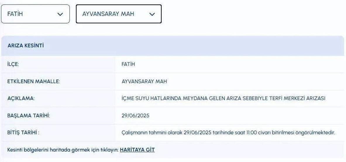 3 İLÇEDE BÜYÜK SU KESİNTİSİ: İstanbulda Sular Ne Zaman Gelecek Bayrampaşa, Fatih, Güngören İSKİ Su Kesintisi Ne Zaman Bitecek iski.istanbul İlçe İlçe İSKİ Su Kesintisi Sorgulama