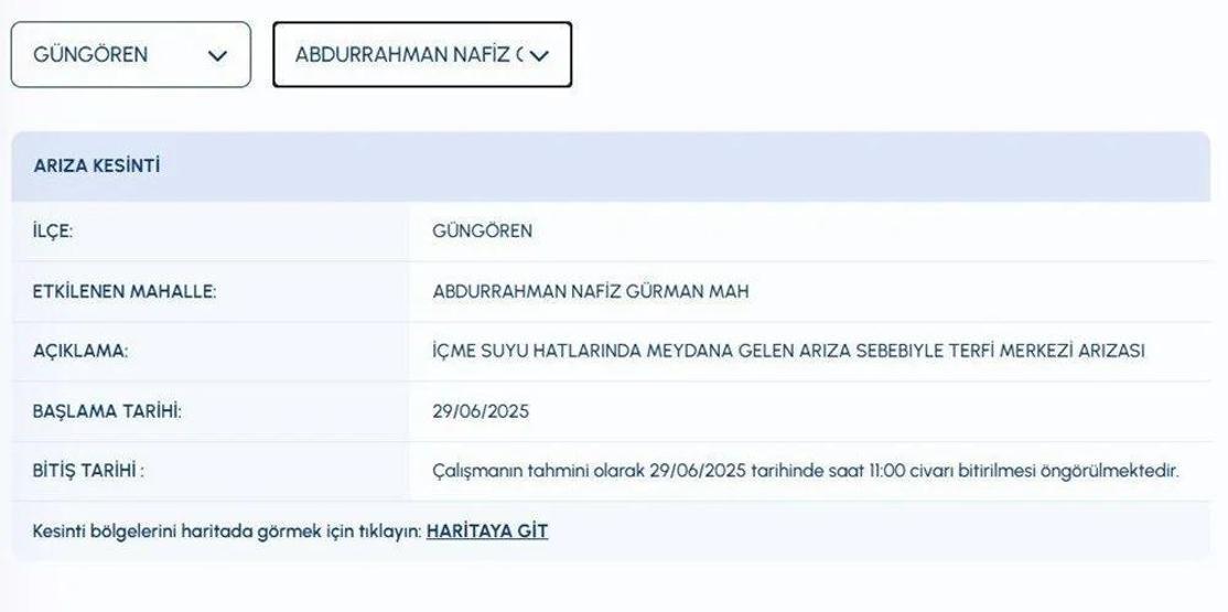 3 İLÇEDE BÜYÜK SU KESİNTİSİ: İstanbulda Sular Ne Zaman Gelecek Bayrampaşa, Fatih, Güngören İSKİ Su Kesintisi Ne Zaman Bitecek iski.istanbul İlçe İlçe İSKİ Su Kesintisi Sorgulama