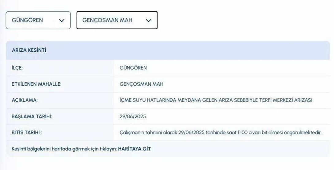 3 İLÇEDE BÜYÜK SU KESİNTİSİ: İstanbulda Sular Ne Zaman Gelecek Bayrampaşa, Fatih, Güngören İSKİ Su Kesintisi Ne Zaman Bitecek iski.istanbul İlçe İlçe İSKİ Su Kesintisi Sorgulama