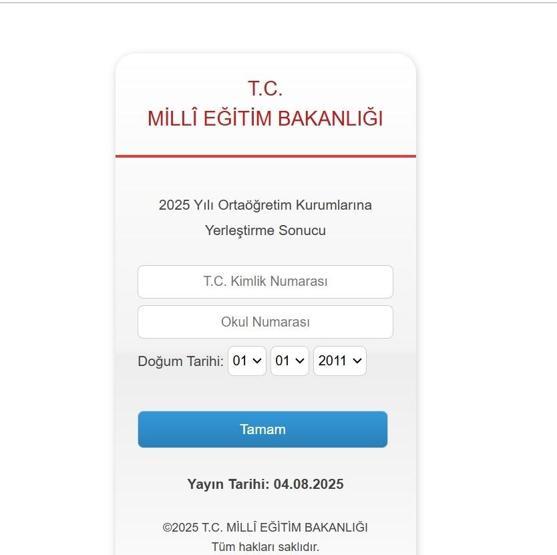 2025 LGS TERCİH SONUÇLARI: LGS Yerleştirme Sonuçları Açıklandı İşte meb.gov.tr LGS Yerleştirme Sonuç Sorgulama Ekranı