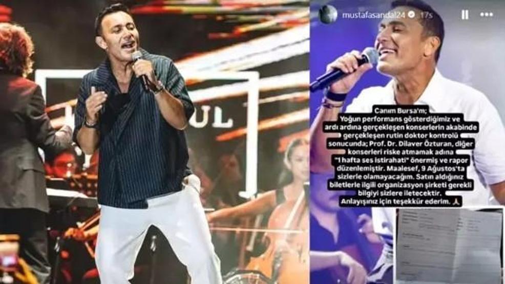 Mustafa Sandal, Sağlık Sorunu Nedeniyle Bursa Konserini İptal Etti: Doktor Raporunu Paylaştı
