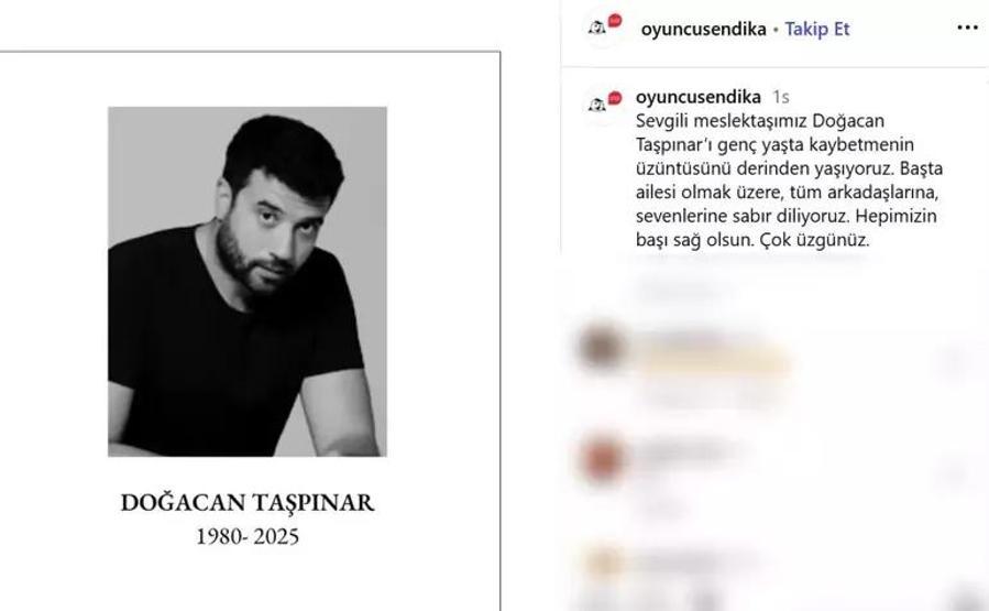 Oyuncu Doğacan Taşpınar hayatını kaybetti