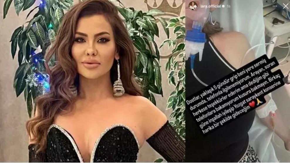 Şarkıcı Lara Hastaneye Kaldırıldı Sedyede Serumlu Hali Sevenlerini Endişelendirdi