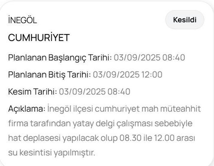 BUSKİ BURSA SU KESİNTİSİ: Bursada Sular Ne Zaman Gelecek 3 Eylül Bursa Su Kesintisi Ne Zaman Bitecek