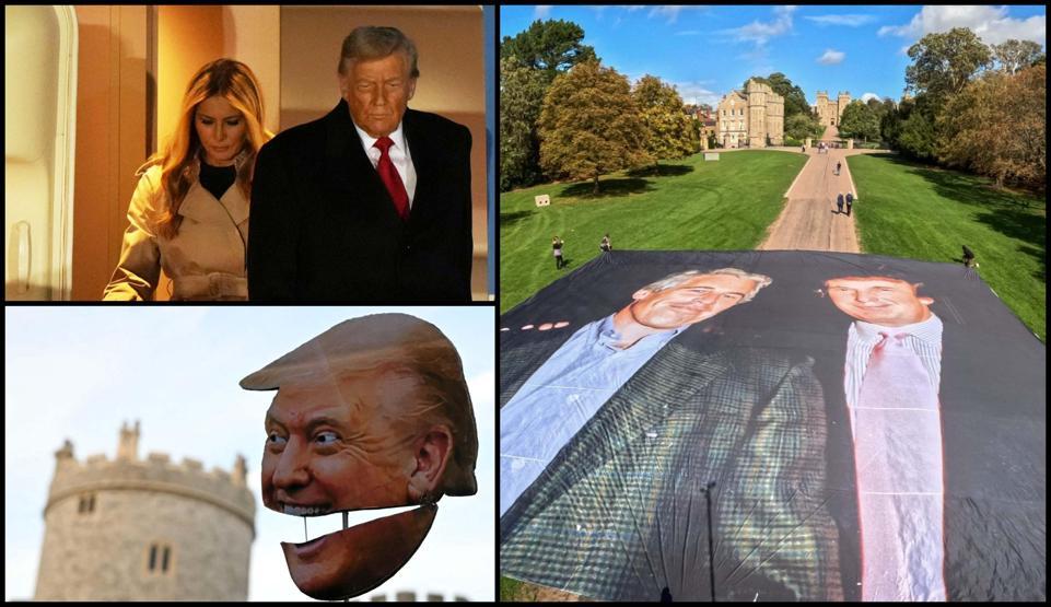 Trumpa İngilterede protestolu karşılama Epstein fotoğrafları her yerde... Teknoloji devleri de geliyor