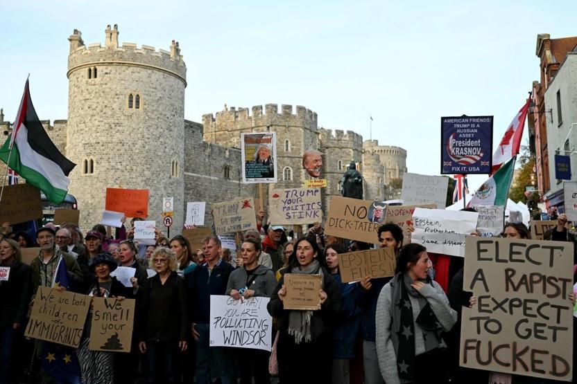 Trumpa İngilterede protestolu karşılama Epstein fotoğrafları her yerde... Teknoloji devleri de geliyor