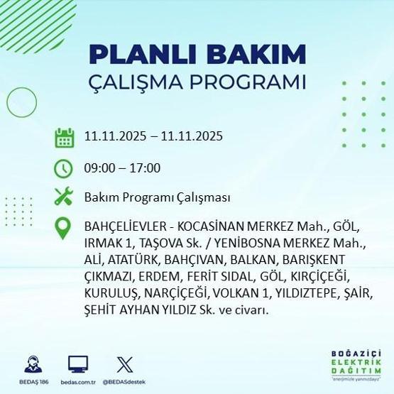 11 KASIM İSTANBUL ELEKTRİK KESİNTİSİ: BEDAŞ Duyurdu İstanbulda Büyük Elektrik Kesintisi İstanbulda Elektrikler Ne Zaman Gelecek, Hangi İlçeler Etkilenecek