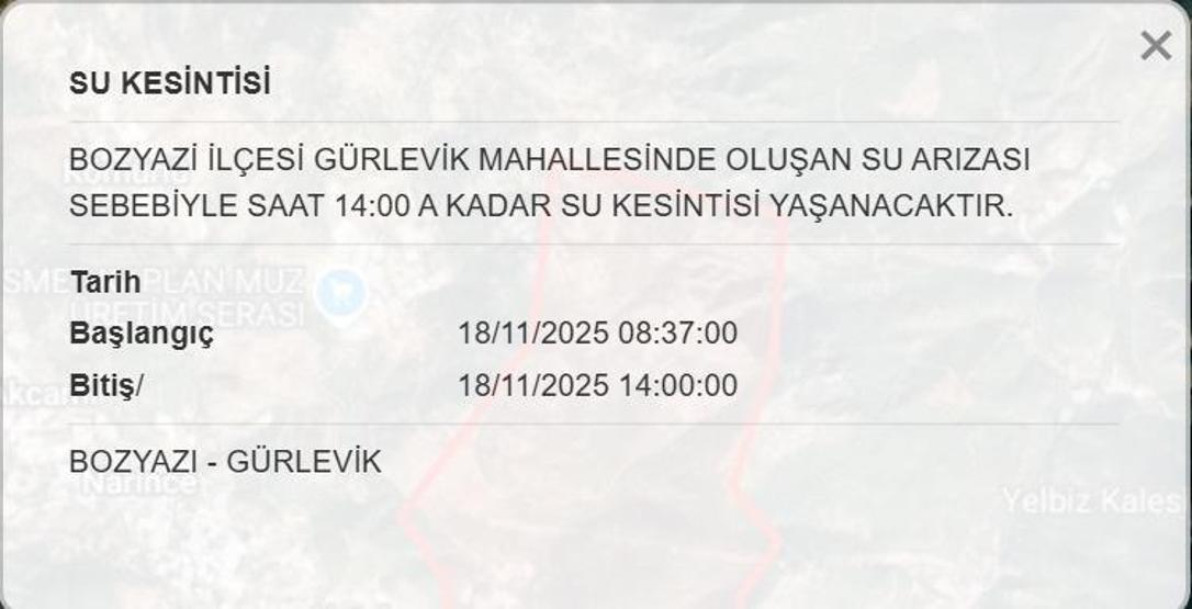 MESKİ MERSİN SU KESİNTİSİ 18 KASIM: Mersinde Sular Ne Zaman Gelecek Mersin Su Kesintisi Ne Zaman Bitecek