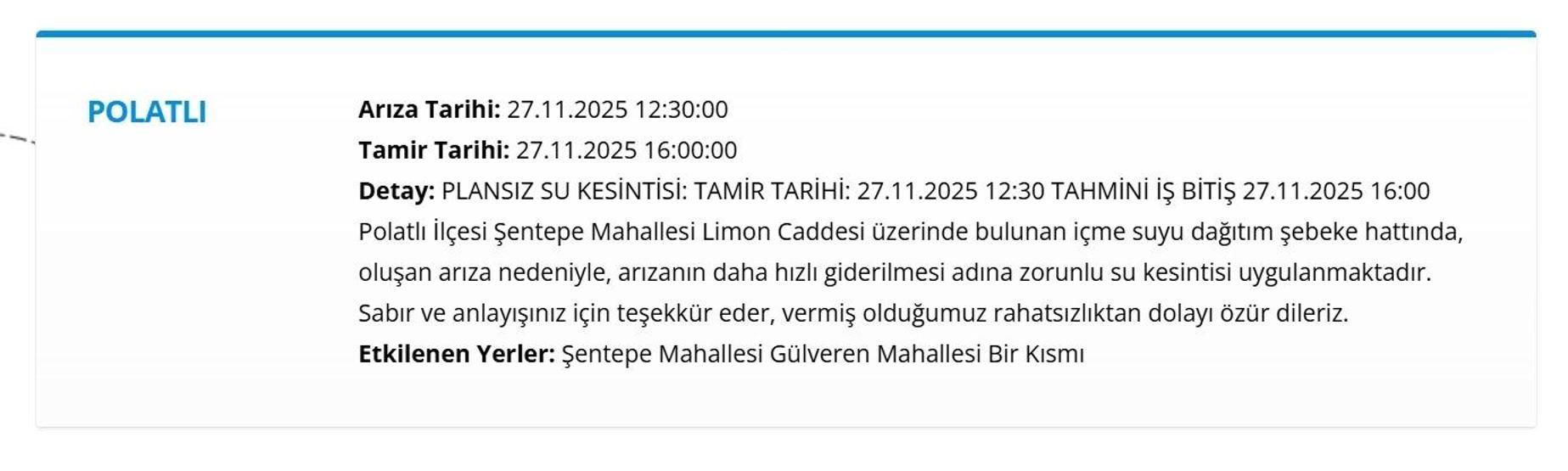 27 KASIM ANKARA ASKİ SU KESİNTİSİ: ASKİ Ankara Su Kesintisi Ne Zaman Bitecek, Sular Ne Zaman Gelecek