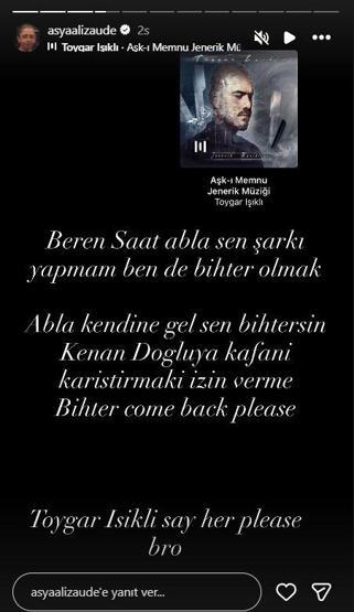 Beren Saatin CapitaliZoo şarkısı sosyal medyayı ikiye böldü Alizadeden olay yorum Aşk-ı Memnuya atıf yaptı: KENDİNE GEL SEN BİHTERSİN
