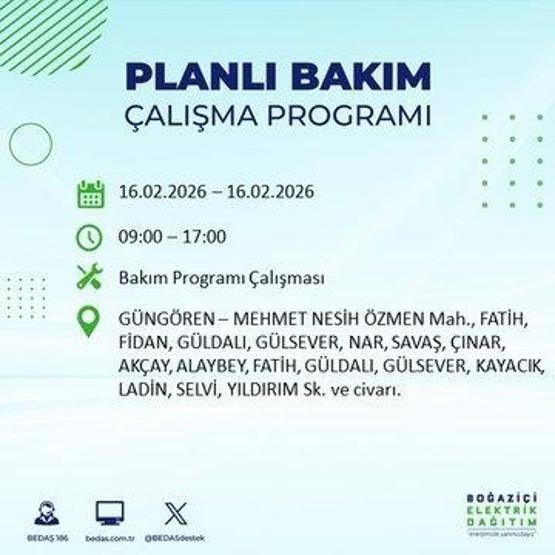 16 ŞUBAT İSTANBUL ELEKTRİK KESİNTİSİ BEDAŞ: İstanbulda Elektrikler Ne Zaman Gelecek 23 İlçede Saatler Süren Kesinti Yaşanacak