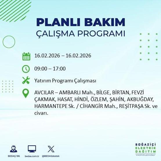 16 ŞUBAT İSTANBUL ELEKTRİK KESİNTİSİ BEDAŞ: İstanbulda Elektrikler Ne Zaman Gelecek 23 İlçede Saatler Süren Kesinti Yaşanacak