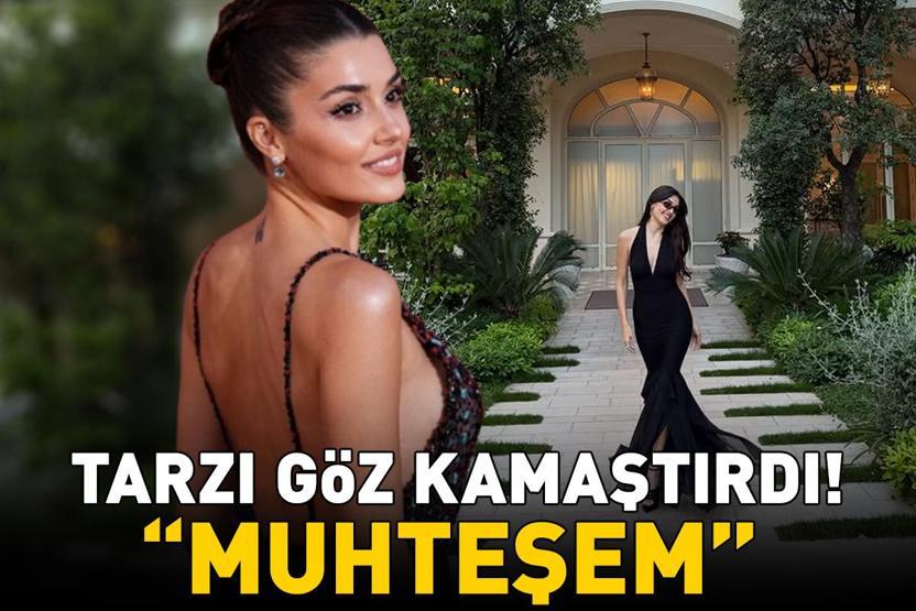 Hande Erçel dekolteli siyah elbisesiyle göz kamaştırdı Gören aynı şeyi söyledi: Muhteşem